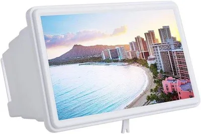 Immagine prodotto di Proiettore portatile bianco da 12 pollici con lente di ingrandimento e supporto