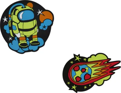 Produktbild von DerDieDas Schulranzen-Zubehör Wechselbuttons Set 2 teilig Neon Crazy mehrfarbig