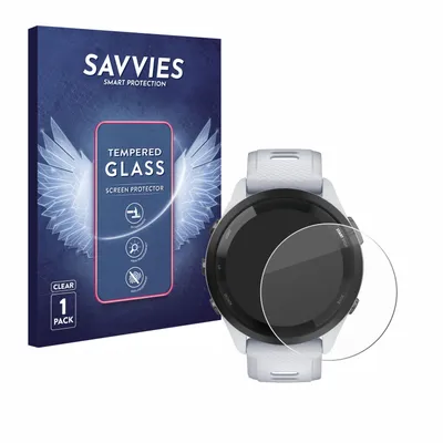 Produktbild von Savvies Schutzglas für Garmin Forerunner 265 (46 mm) Displayschutz 9H Glas klar transparent