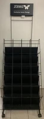 Produktbild von Geschenkpapier Verkaufsständer - Kurzrollenständer - Warenträger - rollbar - 24 Fächer - leer - unbestückt