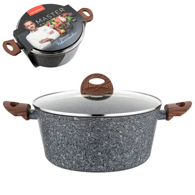 Obrázek produktu pro TOPF Hrnec na vaření INDUKČNÍ plynový ALU se skleněnou poklicí Hrnec na polévku FLORINA MASTER 6,1L
