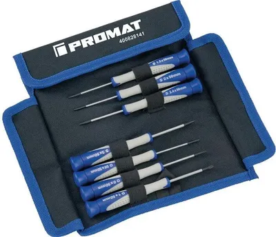 Produktbild von Feinmechanikerschraubendrehersatz 7tlg.Schlitz/PH PROMAT