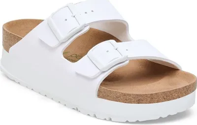 Image de Birkenstock Arizona Flex Plateforme Femmes Blanc Sandales Étroites
