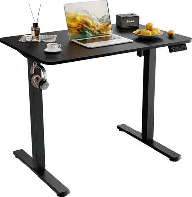 Produktbild von Höhenverstellbarer Schreibtisch Elektrisch 90x60cm Schwarz Ergonomisch