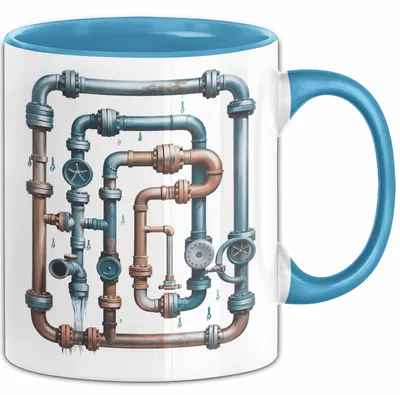 Produktbild von Klempner Tasse Geschenkidee für Rohrleger Lustiger Spruch (Blau)