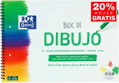 Image de Oxford 400148236, Vert, Blanc, 130 g/m², 20 feuilles