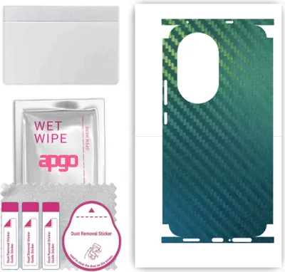 Produktbild von apgo Rückseite + Seiten Schutzfolie, Skin, kompatibel mit Huawei Nova 12 Ultra, Hinten Displayschutzfolie aus Vinylfolie, kratzfest, einfache Montage - Kohlenstoff-Chamäleon CAKA1