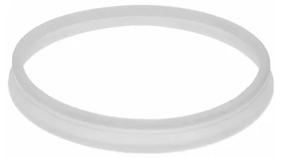 A white ring-shaped object on a white background.