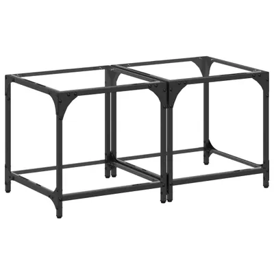 Zdjęcie produktu dla vidaXL Stoliki kawowe ze szklanym blatem 2 szt. Przezroczysty 40x40x40 cm Stal