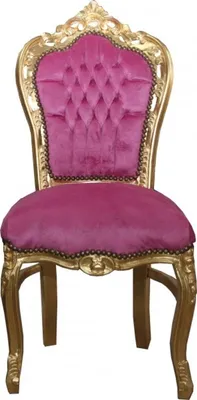 Produktbild von Casa Padrino Barock Esszimmer Stuhl Rosa / Gold