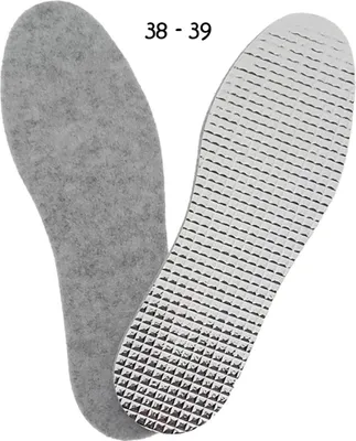 Produktbild von Warme Aluminium Einlegesohlen für kalte Füße Gr. 38-39 - Kälteschutz Thermosohlen Winter 1 Paar Silber