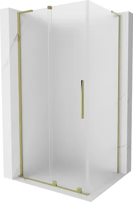 Produktbild von Mexen Velar L Duschkabine Schiebetür 100 x 110 cm, mattiert, gold - 871-100-110-33-50