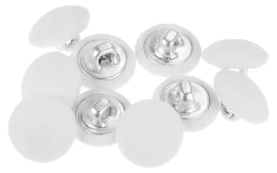 Stoffbezogene Knöpfe 11,5 mm, 10 Stück, Weiß, Runde Nähknöpfe