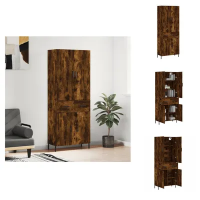 Produktbild von vidaXL Highboard Räuchereiche 69,5x34x180 cm Holzwerkstoff -  Sideboards