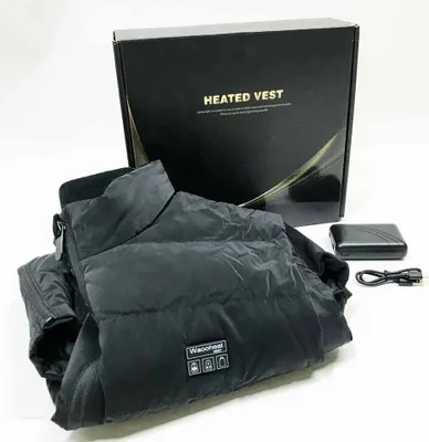 Obrázok produktu pre Hlaohswer Vyhrievaná vesta pre mužov a ženy XL Púzdrová bunda 10 000 mAh batéria 90 % páperia 8 tepelných zón vyhrieva až 20 hodín