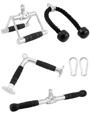 Produktbild von Lat Pulldown Handgreepset - V-Stange - Rechte Stange (50 cm) - Trizepsseil (70 cm)