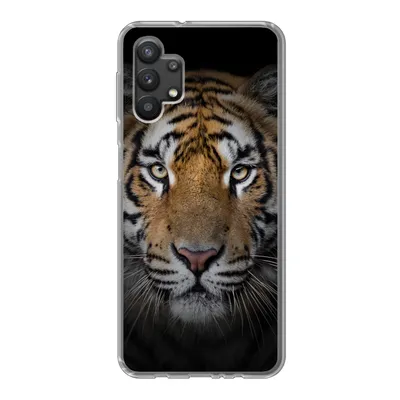Produktbild von MuchoWow® Handyhülle Schutzhülle Hülle für Samsung Galaxy A32 5G Tiger - Wildtiere - Porträt - Schwarz - Tiere Silikon Softcase Handy Hülle - Softcase