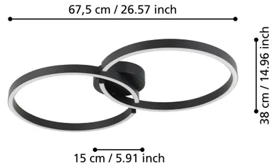 Zdjęcie produktu dla EGLO AMANDOLO, LED, 2400 lm, IP20, Czarny
