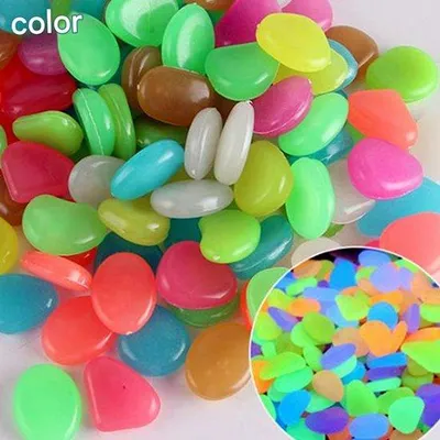 Zdjęcie produktu dla Kamyczki fluorescencyjne 2 cm, dekoracja do akwarium i ogrodu, 200 sztuk, 1,8 g, kamyki