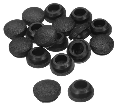 Silikon-Gummistopfen 15 Stück, rund, 12-13 mm, schwarz