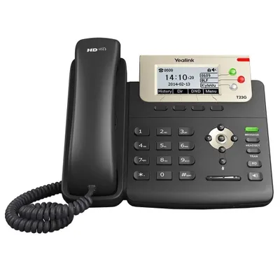 Produktbild von Yealink SIP-T23G, IP-Telefon, Schwarz, Kabelgebundenes Mobilteil, Tisch/Wand, 1000 Eintragungen, Digital