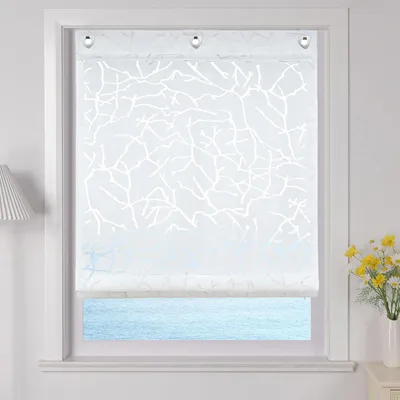 Faltvorhang halbtransparent, Weiß, 100x140 cm, 1 Stück