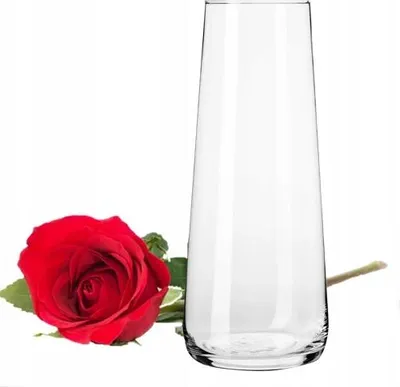 Imagen del producto de Jarrón de vidrio KROSNO, 24 cm de alto. Ideal para composiciones florales, linternas o como soporte para velas. Transparente