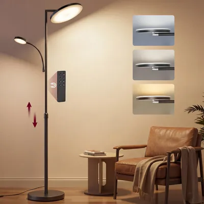 Produktbild von VASAGLE Stehlampe 42W, Deckenfluter Led Dimmbar, drehbarer Lampenkopf