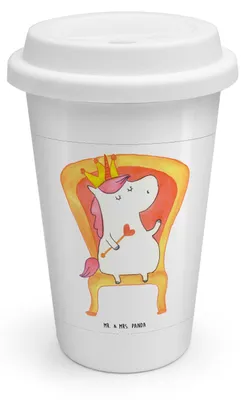 Produktbild von Mr. & Mrs. Panda ToGo Kaffeebecher Einhorn Prinzessin - Weiß - Geschenk, Monat, Thermobecher To Go, Becher, Isolierbecher, Unicorn, Geburtstag, Geburtstagsgeschenk