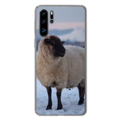 Produktbild von MuchoWow® Handyhülle Schutzhülle Hülle für Huawei P30 Pro Schaf - Schnee - Berg Silikon Softcase Handy Hülle - Schutzdeckel