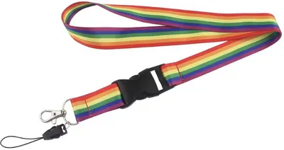 Produktbild von Regenbogen-Lanyard – Schlüsselanhänger mit Regenbogenfarben – Schlüsselanhänger – Kartenhalter – 1 Stück – 50 cm – Regenbogen – CHPN