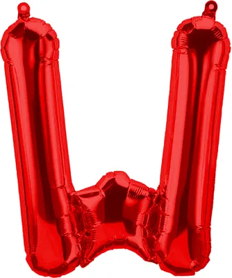 Produktbild von Folienballon Buchstabe W, rot, ca. 40 cm, für Luftbefüllung