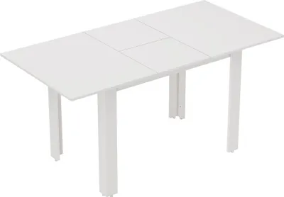 Produktbild von Ausziehbarer Esstisch, 120-160 x 70 cm, verstellbarer Kš¹chentisch fš¹r 4-6 Personen, MDF, Hochglanzwei?