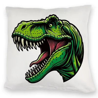 Produktbild von Grüner T-Rex Dinosaurier Kuschelkissen