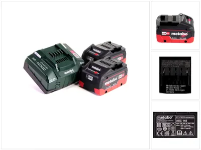 Obrázek produktu pro Metabo LiHD 2x akumulátor 18V 8,0Ah ( 625369000 ) + nabíječka Metabo ASC 145 ( 627378000 ).