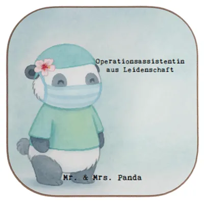 Produktbild von Mr. & Mrs. Panda Tischuntersetzer Operationsassistentin Leidenschaft Design - Weiß - Geschenk, Coaster, Ausbildung, Untersetzer Glas, Tassenuntersetzer, Gläser, OTA