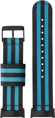 Image de INF Bracelet de montre en nylon pour Fitbit Charge 5, bracelet de sport respirant Bleu + Noir