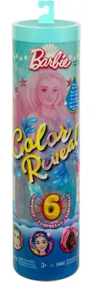 Image de Coffret barbie color reveal : poupée sirène + accessoires avec 6 surprises - poupée mannequin - mattel - hrk12