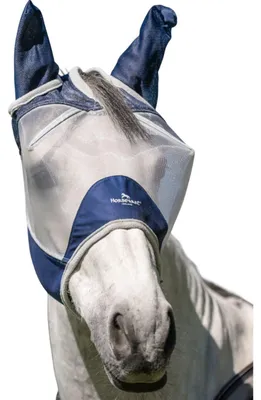 Produktbild von Horseware Ireland Fliegenmaske Shield Fly Mask Navy/Silver Full