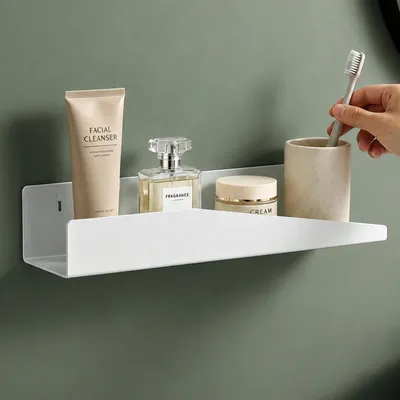 Produktbild von Mai & Mai Duschablage zum Bohren oder Kleben, Duschregal Badezimmerablage 50cm, Shampoo Halterung für Dusche, Badezimmer Organizer Weiß Reglo-15