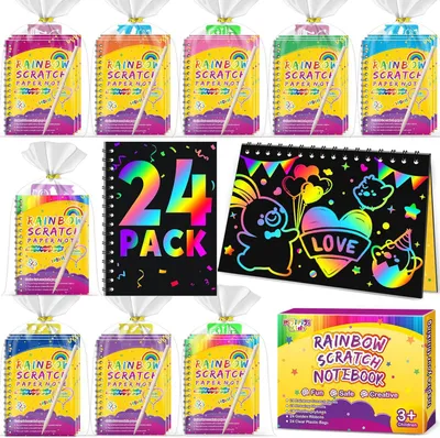 Productafbeelding van Kids Set van 24 krasafbeeldingen - kinderverjaardag, gastgeschenken, cadeautjes en cadeautjes voor kinderverjaardag