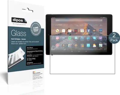 Produktbild von 2x Schutzfolie für Amazon Fire HD 10 (2019) matt - Anti-Shock 9H Folie dipos Glass Kunststoffglas