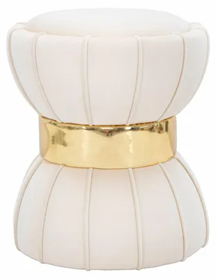 Immagine prodotto di Mauro Ferretti Sgabello Floral Ø 40x44 cm crema oro