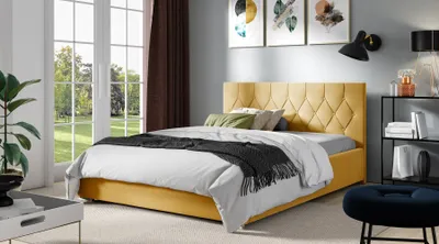 Obrázek produktu pro Manželská postel TIBOR - 200x200, žlutá