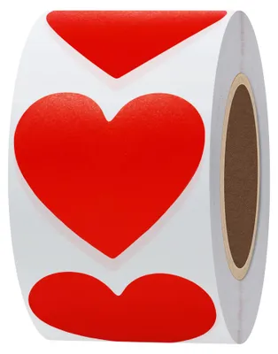 Productafbeelding van Zelfklevende hartvormige etiketten 3,8 cm - 500 stuks