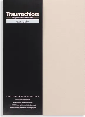 Produktbild von Traumschloss Exclusiv Edel-Jersey Spannbettlaken 140-160 x 200 cm stein 150g/m², 100% gekämmte Mako Baumwolle
