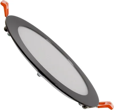 Produktbild von LED Einbaustrahler flach 12W Rund SuperSlim Schwarze Ausschnitt Ø 155mm 3000K Warmweiß