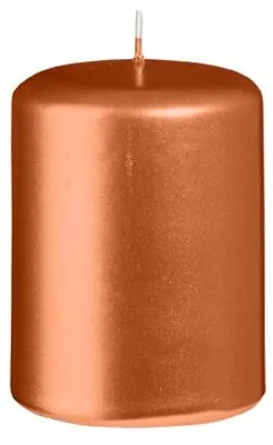 Produktbild von Stumpenkerzen Metallic Matt Orange 80 x Ø 60 mm, 12 Stück