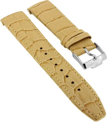 Produktbild von Jacques Lemans Uhrenarmband beige Leder Krokoprägung ⇒ 1-1646 1-1646E