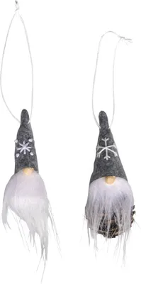 Produktbild von Wichtel - Weiß - Filz - Weihnachtsbaumschmuck - 2 x 3,5 cm.